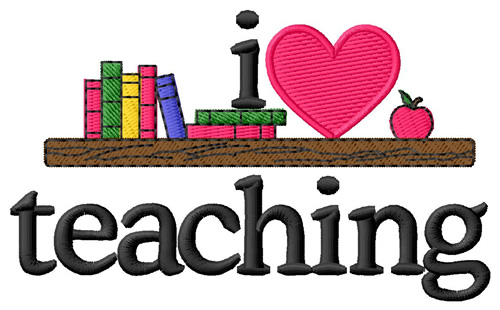 I Love Teaching/Desk Machine Embroidery Design
