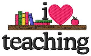 Picture of I Love Teaching/Desk Machine Embroidery Design