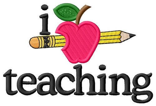 I Love Teaching/Apple & Pencil Machine Embroidery Design