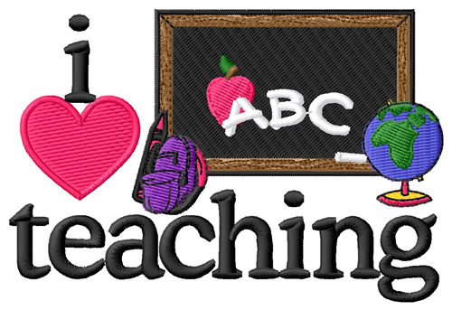 I Love Teaching/Blackboard Machine Embroidery Design