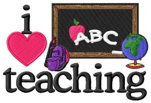 Picture of I Love Teaching/Blackboard Machine Embroidery Design