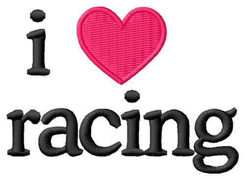 I Love Racing Machine Embroidery Design