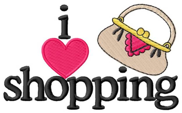 Picture of I Love Shopping/Purse Machine Embroidery Design
