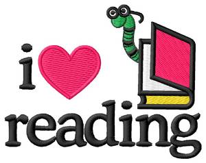 Picture of I Love Reading/Bookworm Machine Embroidery Design