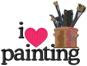 Picture of I Love Painting/Brushes Machine Embroidery Design