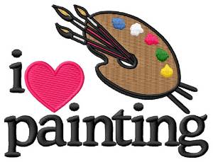 Picture of I Love Painting/Palette Machine Embroidery Design