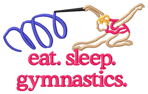 Gymnastics (Ribbon Gymnast) Machine Embroidery Design
