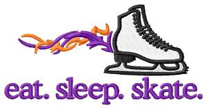 Picture of Skate (Flaming Skate) Machine Embroidery Design