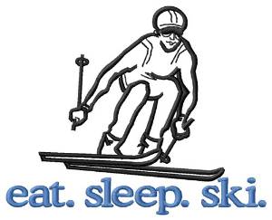 Picture of Ski (Skier) Machine Embroidery Design