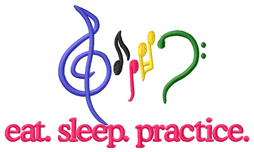 Practice (Music Logo) Machine Embroidery Design