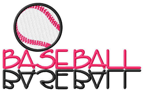 Baseball Text with Ball Machine Embroidery Design
