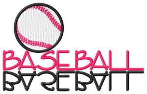 Picture of Baseball Text with Ball Machine Embroidery Design