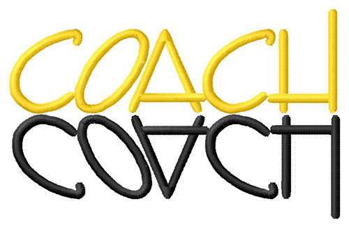 Coach Text Machine Embroidery Design