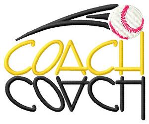 Picture of Baseball Coach Machine Embroidery Design