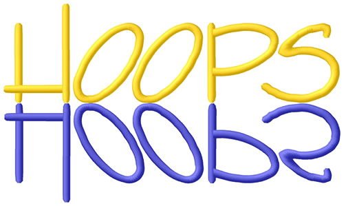 Hoops Text Machine Embroidery Design