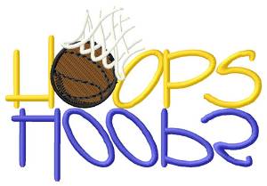Picture of Hoops Text with  Ball Machine Embroidery Design