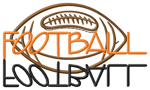 Football Text with Ball Machine Embroidery Design