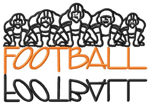 Picture of Football Text with Players Machine Embroidery Design