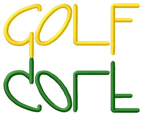Golf Text Machine Embroidery Design
