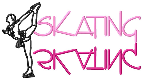 Skating (Female) Machine Embroidery Design