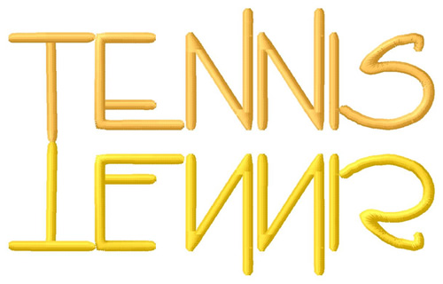 Tennis Text Machine Embroidery Design