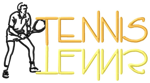 Tennis (Male) Machine Embroidery Design