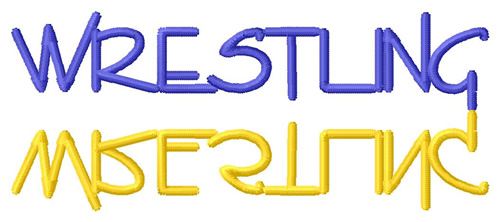 Wrestling Text Machine Embroidery Design