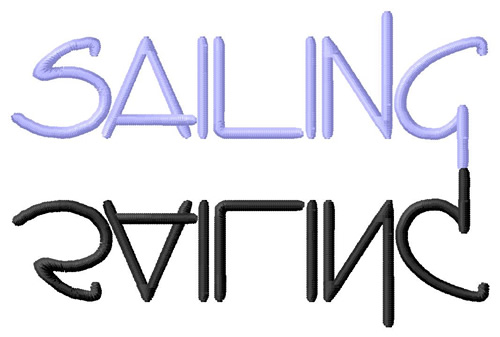 Sailing Text Machine Embroidery Design