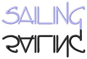 Picture of Sailing Text Machine Embroidery Design