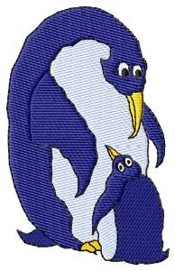 Picture of Mom & Baby Penguin Machine Embroidery Design