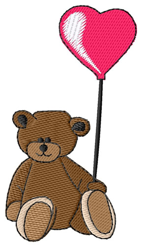Teddy with Balloon Machine Embroidery Design