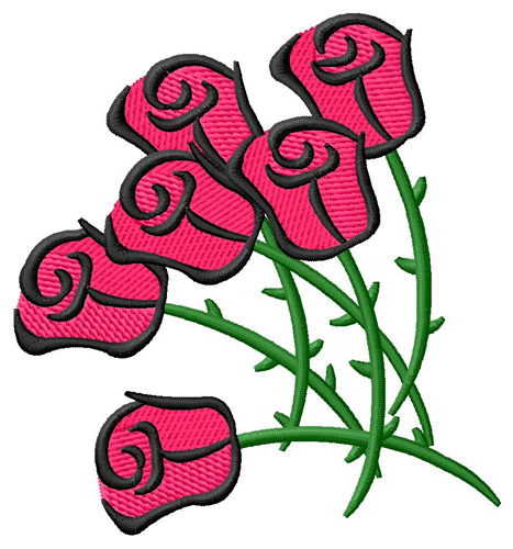 Abstract Roses Machine Embroidery Design
