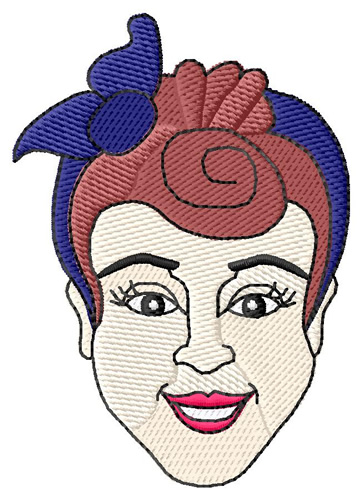 Womans Face Machine Embroidery Design