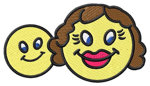 Picture of Mom & Baby Smiley Machine Embroidery Design