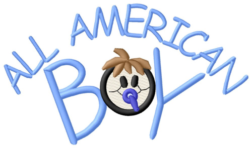 All American Boy Machine Embroidery Design