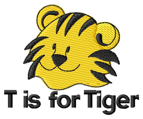 T is for Tiger Machine Embroidery Design