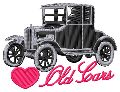 Loves Old Cars Machine Embroidery Design