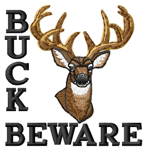Buck Beware Machine Embroidery Design