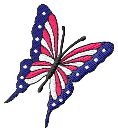 Patriotic Butterfly Machine Embroidery Design