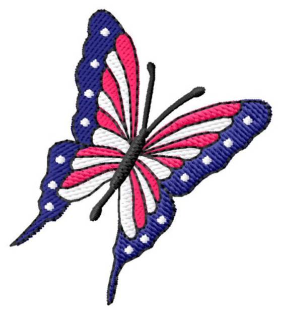 Picture of Patriotic Butterfly Machine Embroidery Design