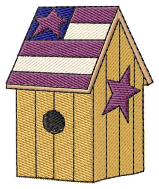 Picture of American Birdhouse Machine Embroidery Design