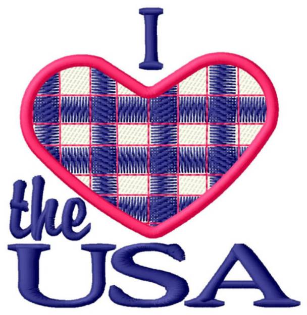 Picture of Love The USA Machine Embroidery Design