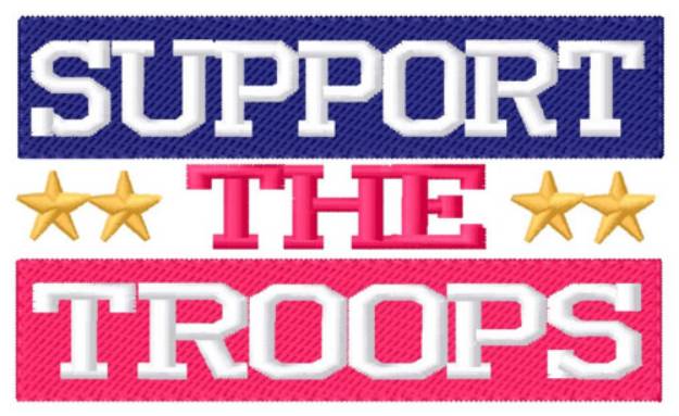 Picture of Support The Troops Machine Embroidery Design