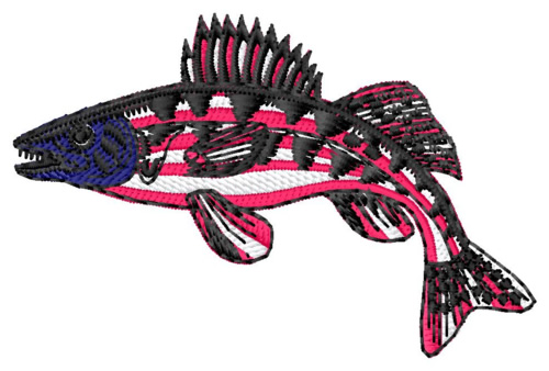 Patriotic Fish Machine Embroidery Design