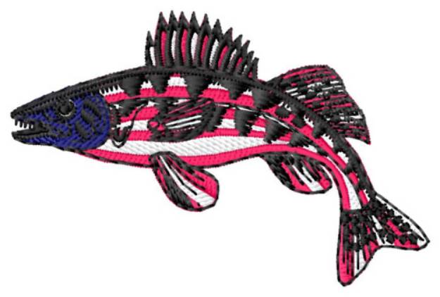 Picture of Patriotic Fish Machine Embroidery Design