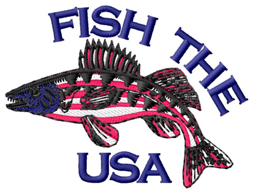 Fish The USA Machine Embroidery Design
