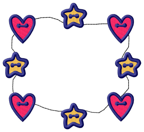 Stars & Hearts Machine Embroidery Design