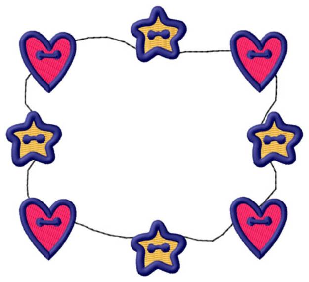 Picture of Stars & Hearts Machine Embroidery Design