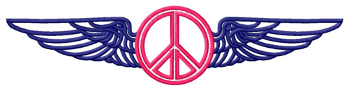 Winged Peace Machine Embroidery Design
