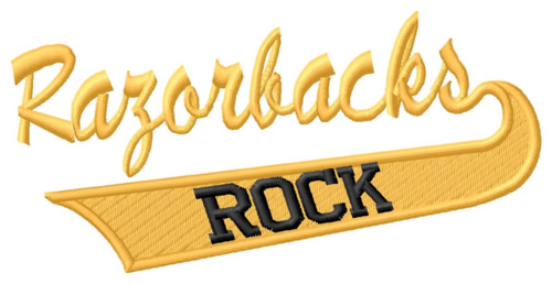 Razorbacks Rock Machine Embroidery Design